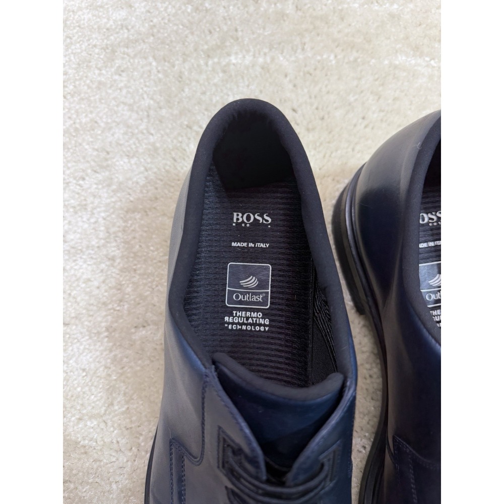 Hugo Boss Derby Shoes Mens 11 UK 12 US Blue Leather Dress Shoes Preppy Designer - Picture 7 of 10